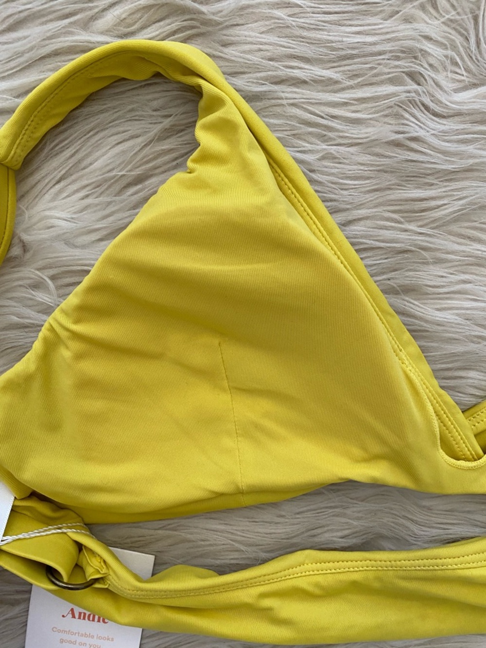 Andie Belmar Yellow V-Neck Twist Front Plunge Bikini Top Swimsuit Honeysuckle M - Picture 8 of 15